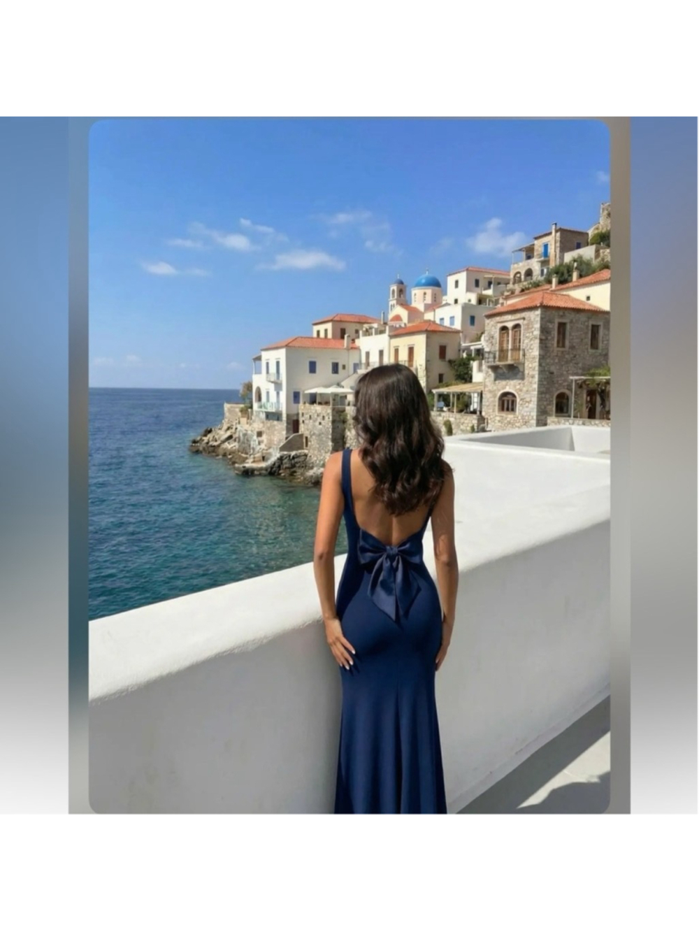 SCOOP NECKLINE SOLID BOWKNOT BACKLESS CHIC MAXI DRESS XS CR11-8